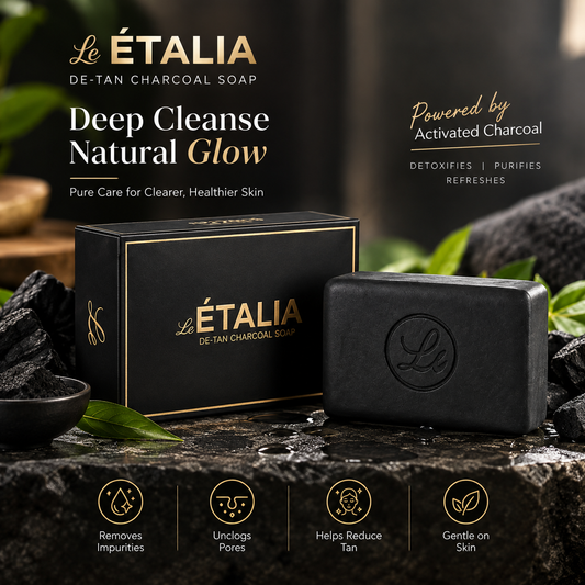 Le ETALIA De-Tan Charcoal Soap (100g)